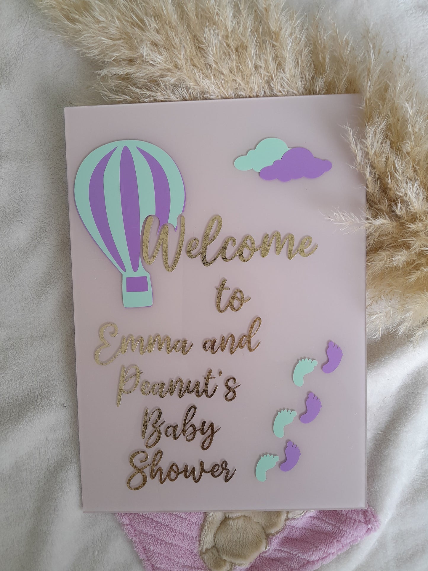Celebrate the arrival of your little one with our beautiful Baby Shower sign