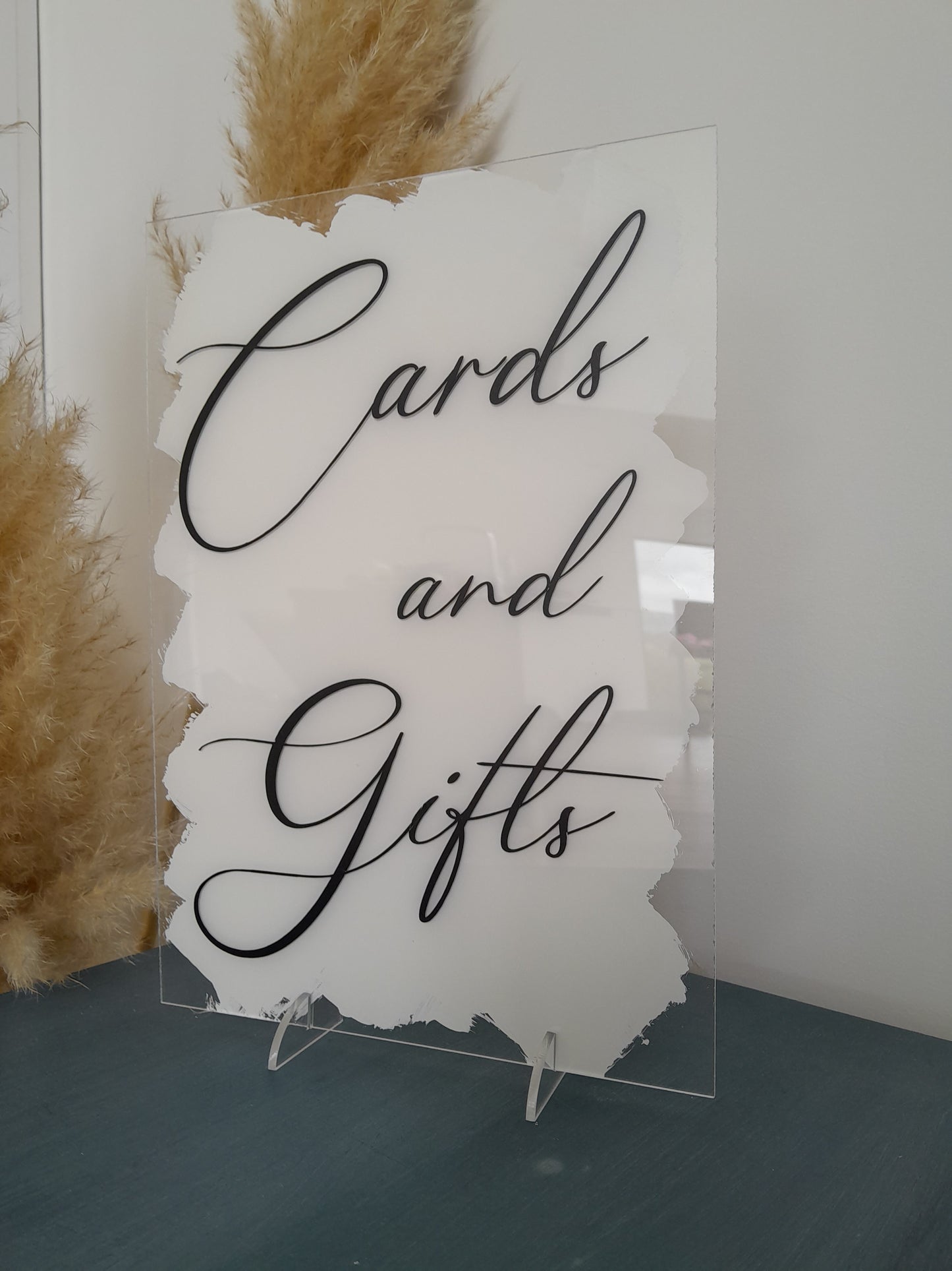 Add a unique touch to your wedding with our A4 acrylic wedding signs. Painted in a color to match your theme, the text can be totally personalised for you. 
Whether 