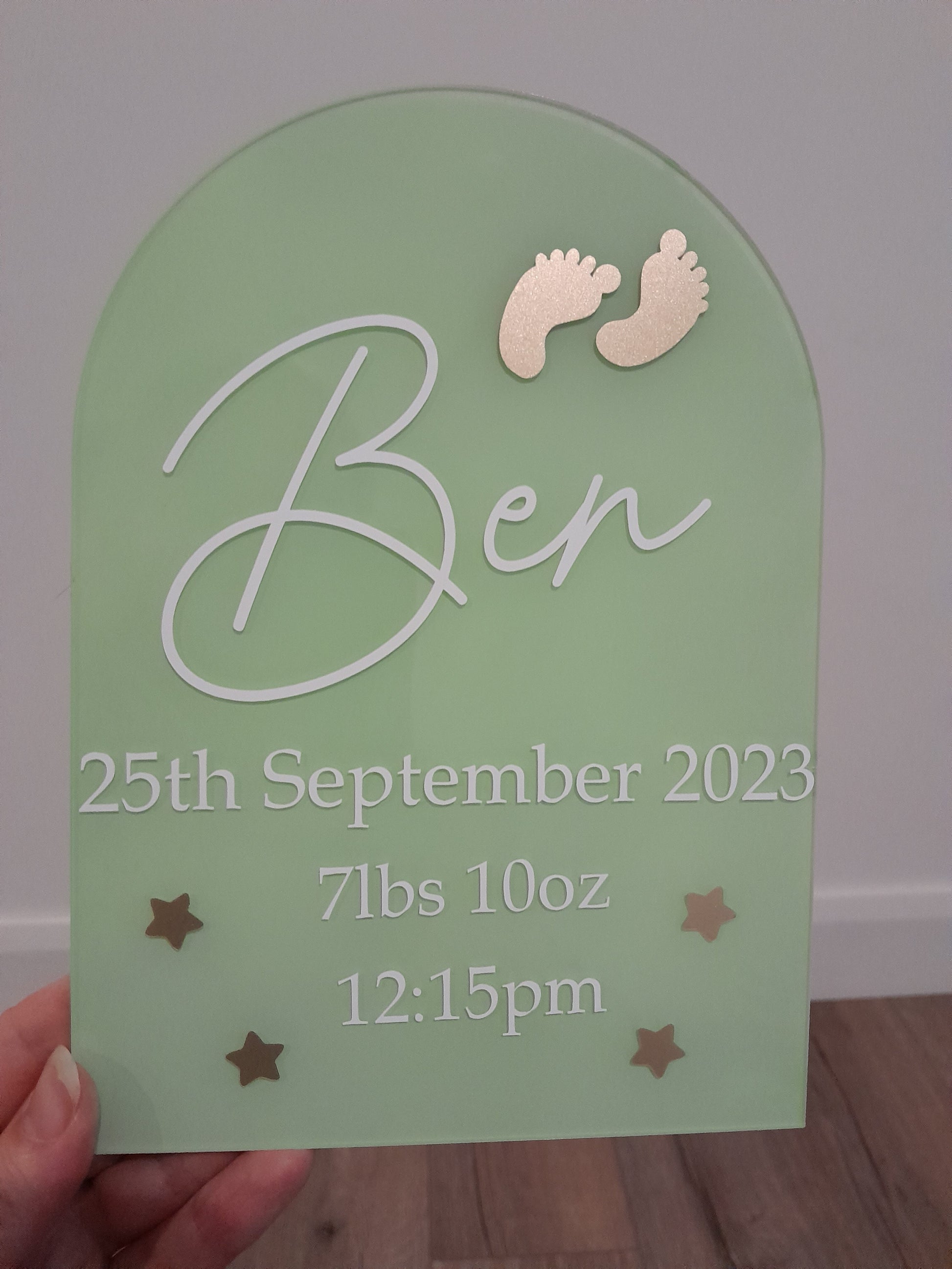 Check out these elegant baby plaques to celebrate the new arrival. This sign displays babies names, date of birth, weight and time and make a lovely new baby gift. 
