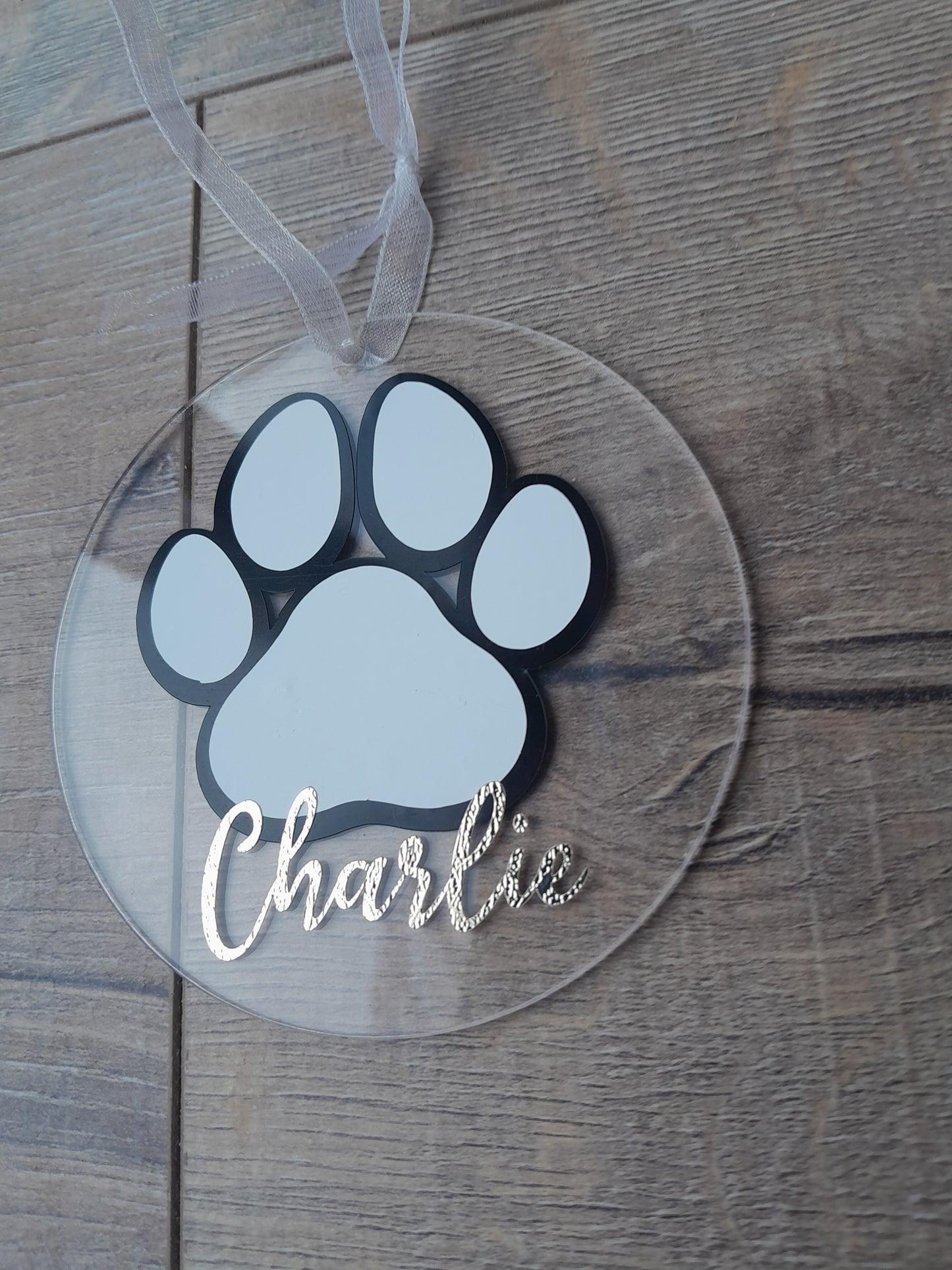 Doggy Paw Print acrylic ornament