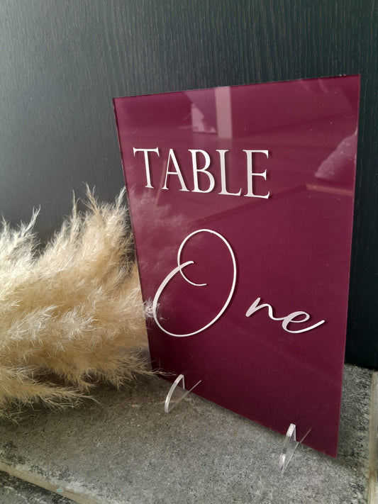 Wedding table numbers