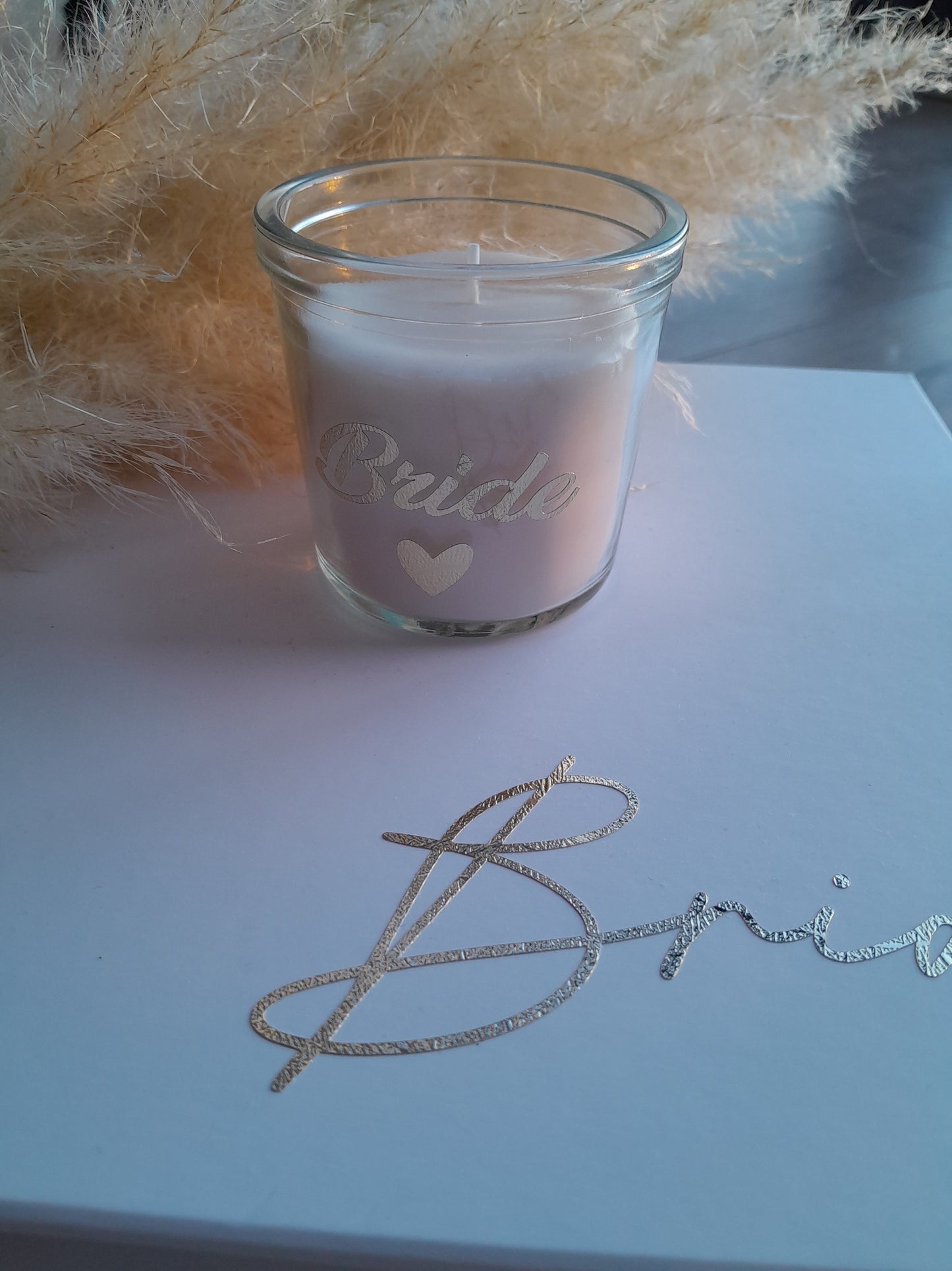 Personalised wedding candles can be added to the Brides/Bridesmaid proposal box or purchased on its own. A thoughtful gift for a new bride, bridesmaid or mother of the bride. These have a 