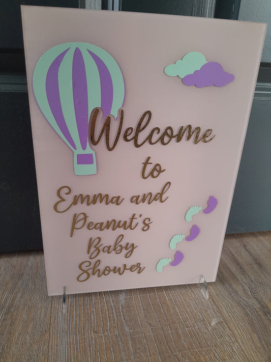 Celebrate the arrival of your little one with our beautiful Baby Shower sign