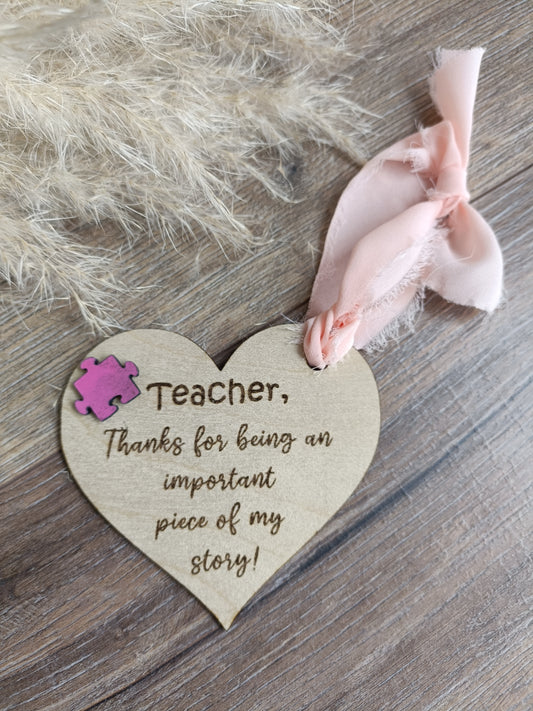 Teacher loveheart gift