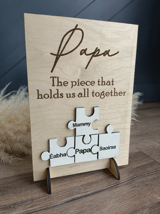 Fathers Day - Puzzle piece plaque