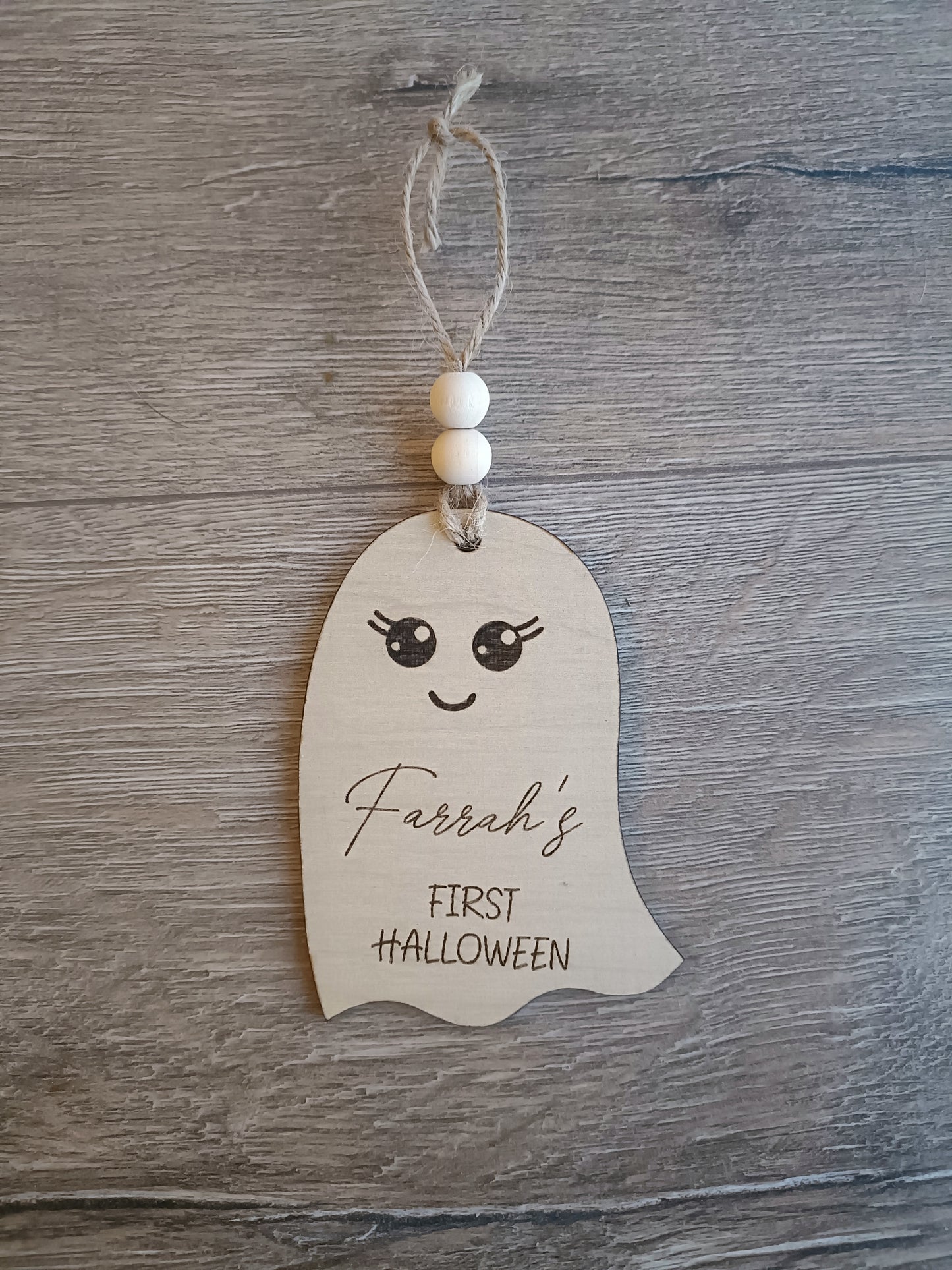 Personalised "My First Halloween" ghost name tag