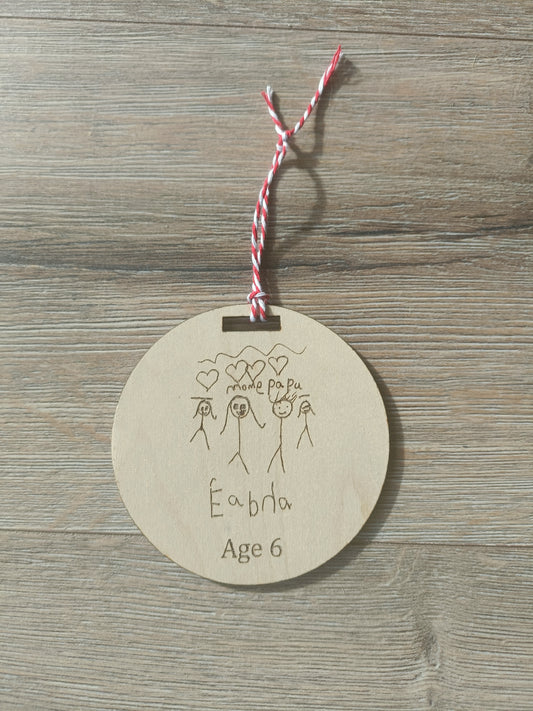 Custom kids drawing ornament