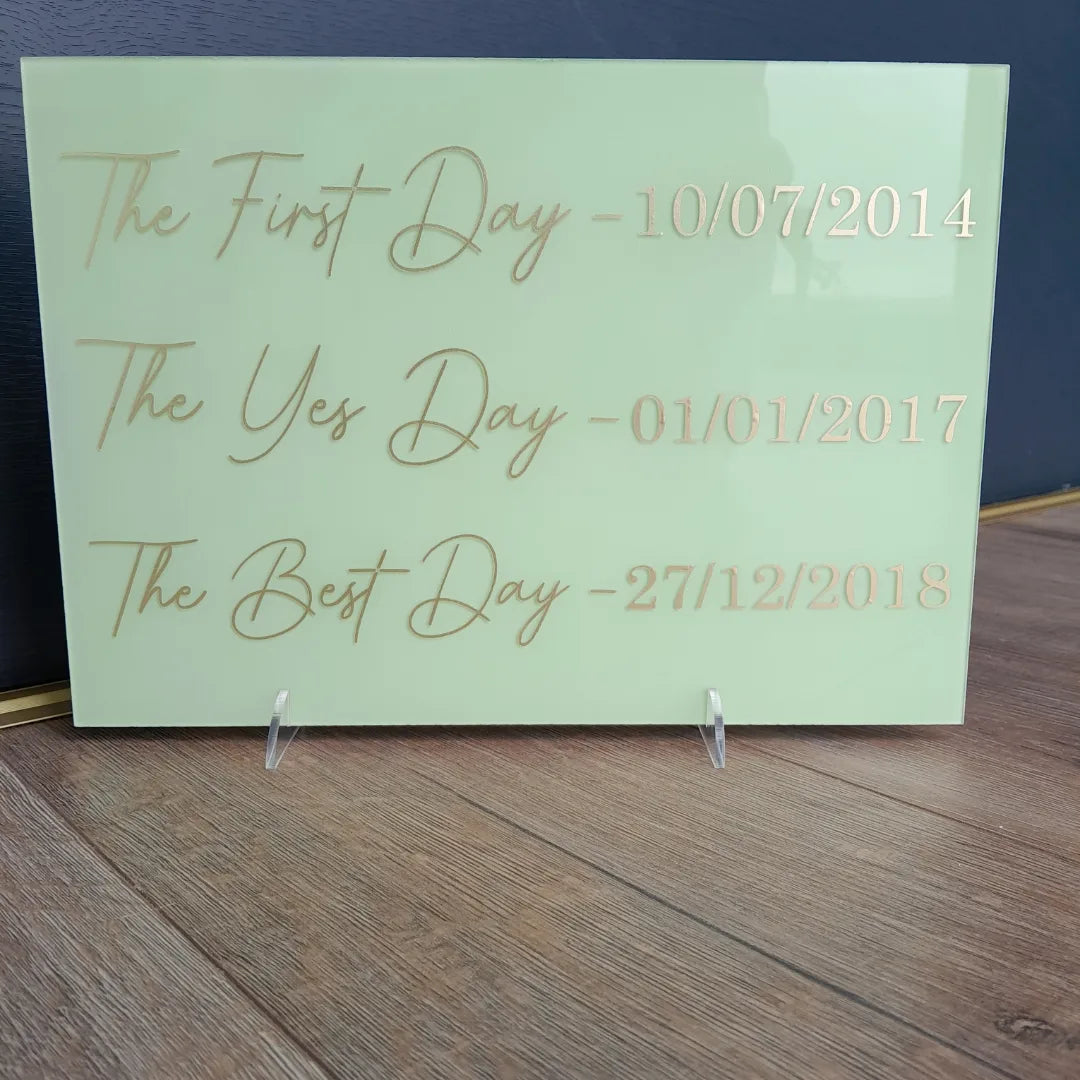 Add a unique touch to your wedding with our A4 acrylic wedding signs. Painted in a color to match your theme, the text can be totally personalised for you. 
Whether 